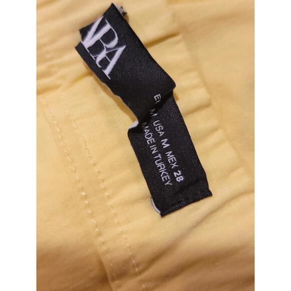 ZARA Yellow Drop Waist Ruffle Women's Short Mini Skort Skirt Size M #H - Picture 9 of 9